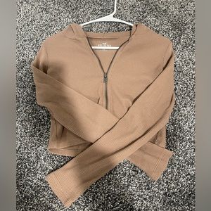 Full zip waffle hoodie